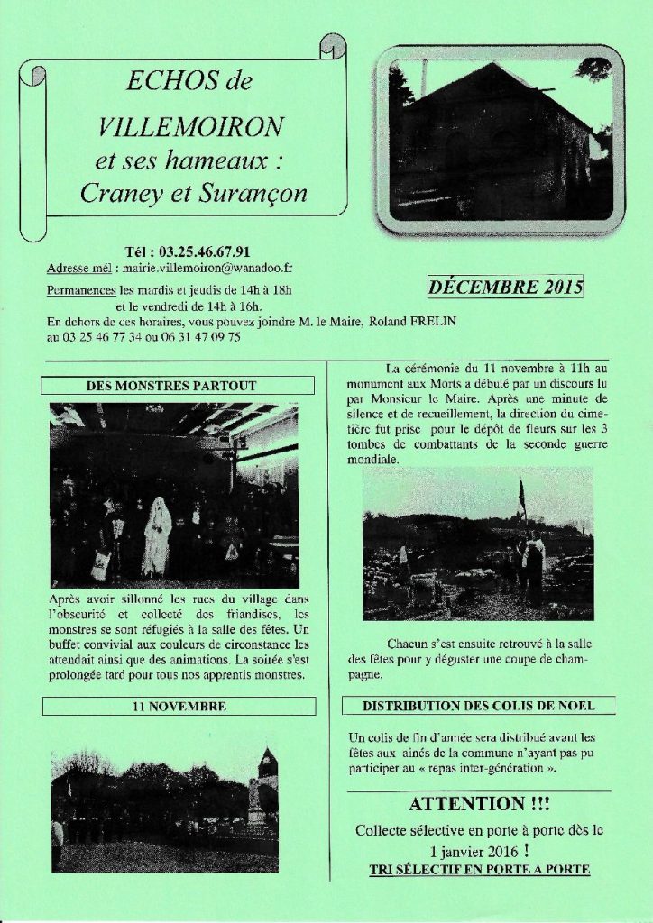 Le Petit Journal — Décembre 2015
