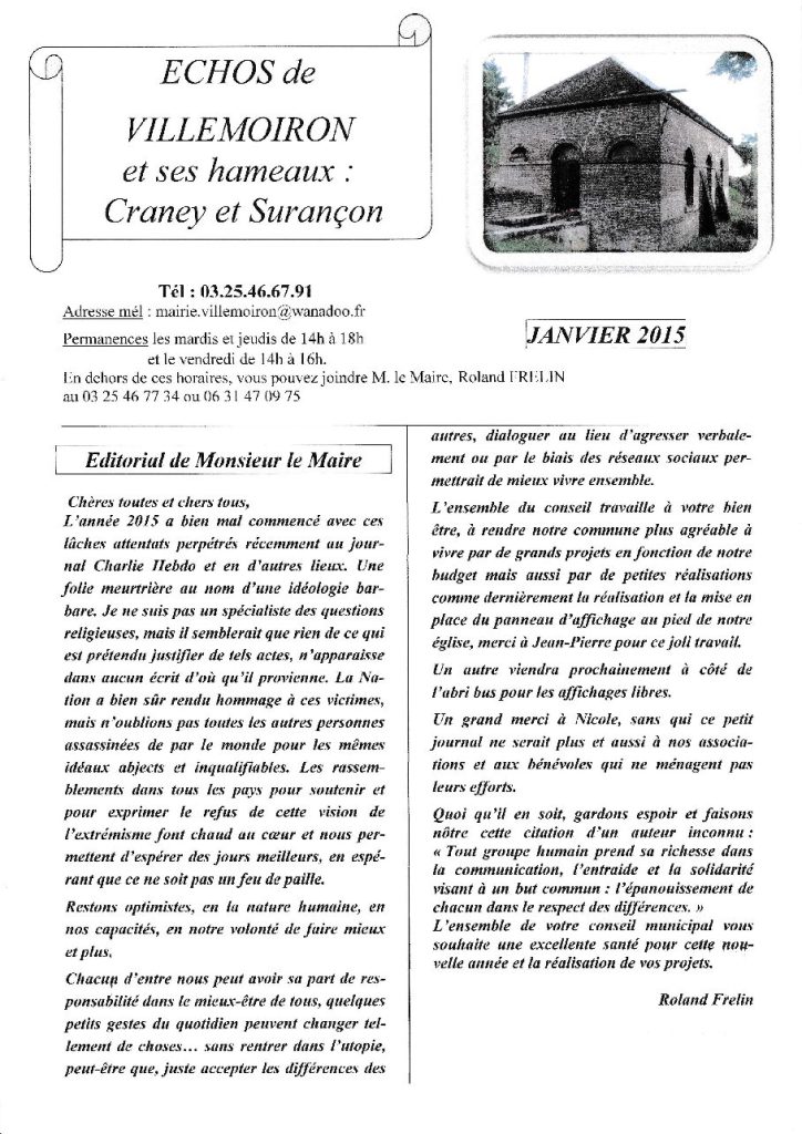 Le Petit Journal — Janvier 2015