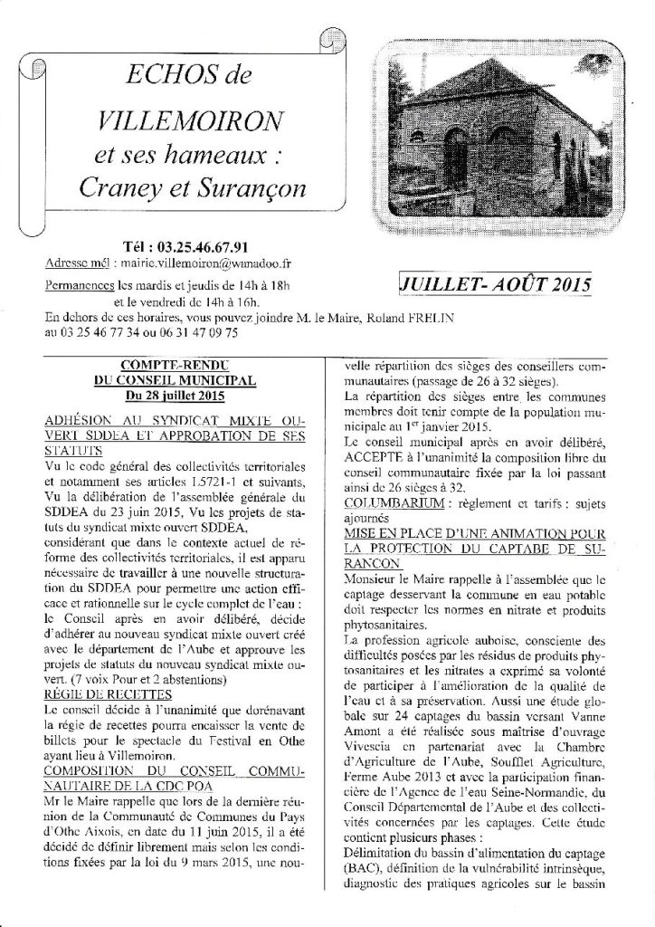 Le Petit Journal — Jui Août 2015