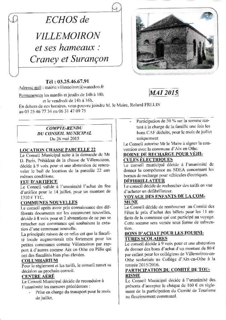 Le Petit Journal — Mai 2015