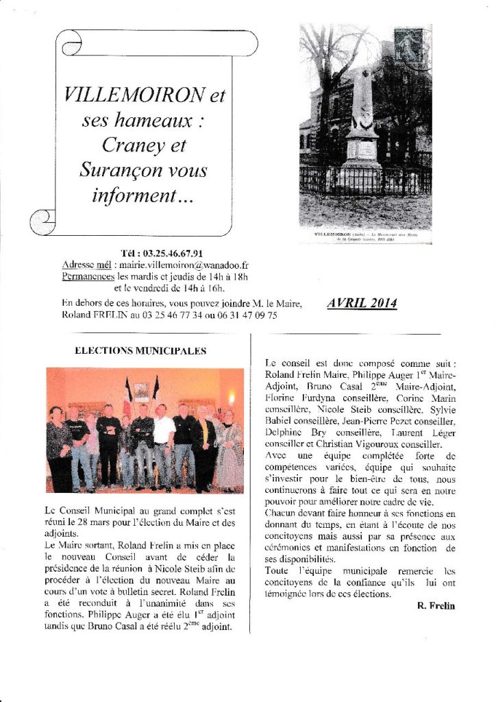 Le Petit Journal — Avril 2014