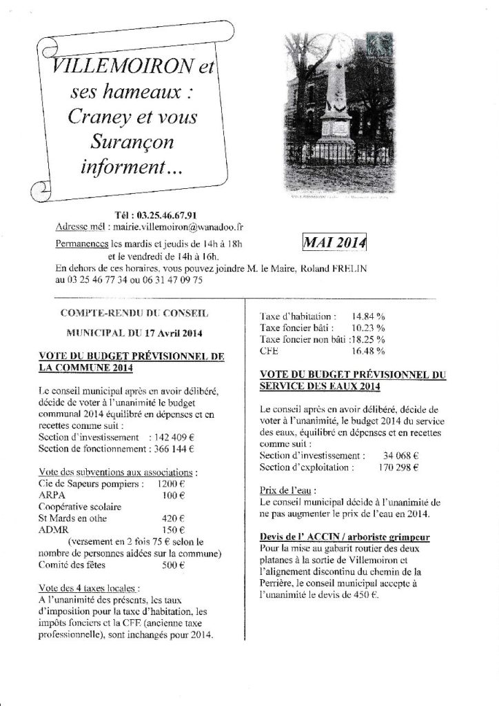 Le Petit Journal — Mai 2014
