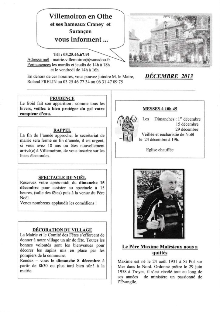 Le Petit Journal — Décembre 2013